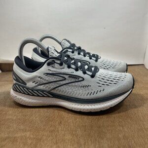 Brooks Glycerin GTS 19 Women Size 7 D Grey White Running Shoe Laced Up Casual